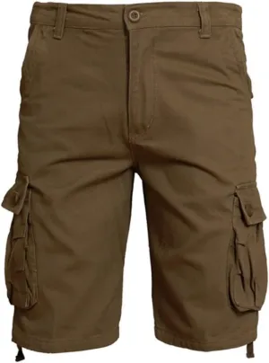 Cargo Shorts for Men Stretch Waist Classic Fit Workwear Multi Pockets Knee Length Outdoor Hiking Solid Runningshorts