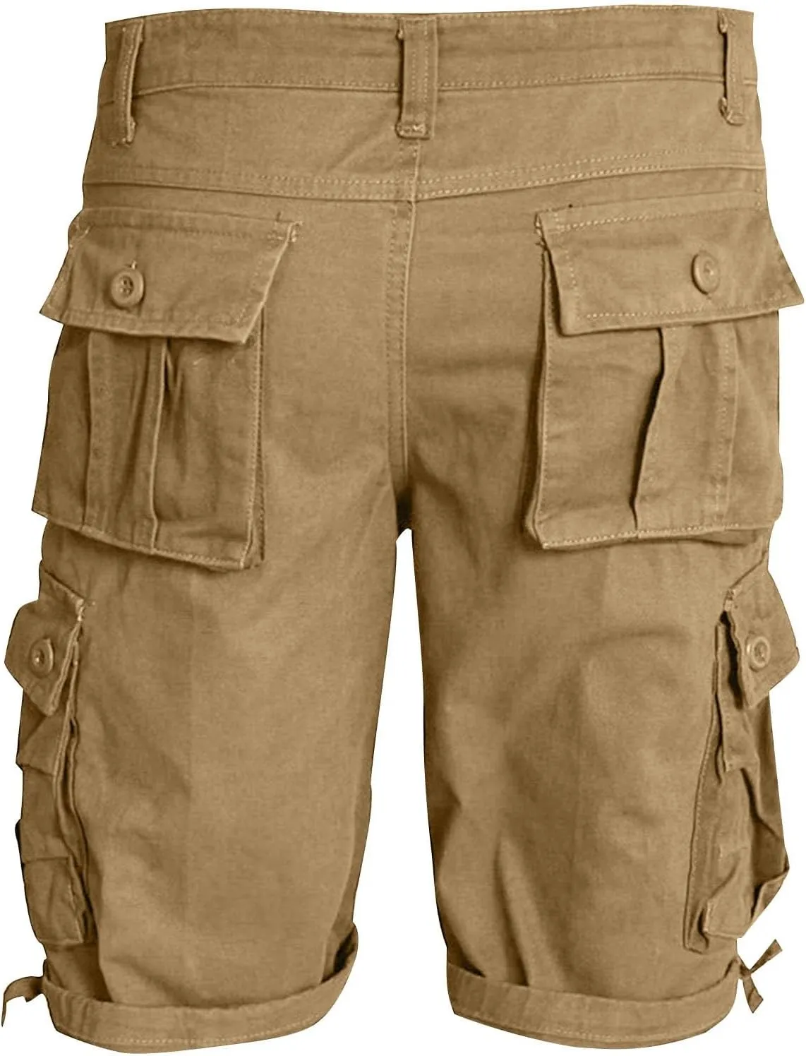 Cargo Shorts for Men Stretch Waist Classic Fit Workwear Multi Pockets Knee Length Outdoor Hiking Solid Runningshorts