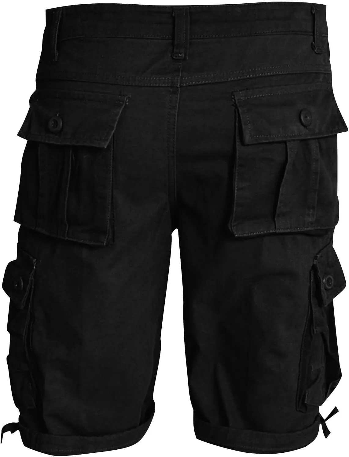 Cargo Shorts for Men Stretch Waist Classic Fit Workwear Multi Pockets Knee Length Outdoor Hiking Solid Runningshorts
