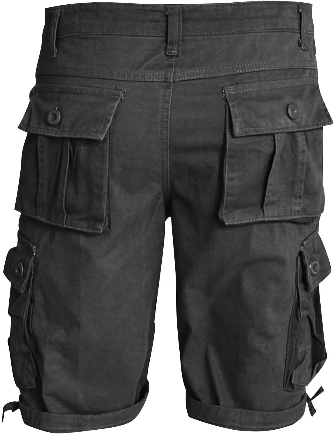 Cargo Shorts for Men Stretch Waist Classic Fit Workwear Multi Pockets Knee Length Outdoor Hiking Solid Runningshorts