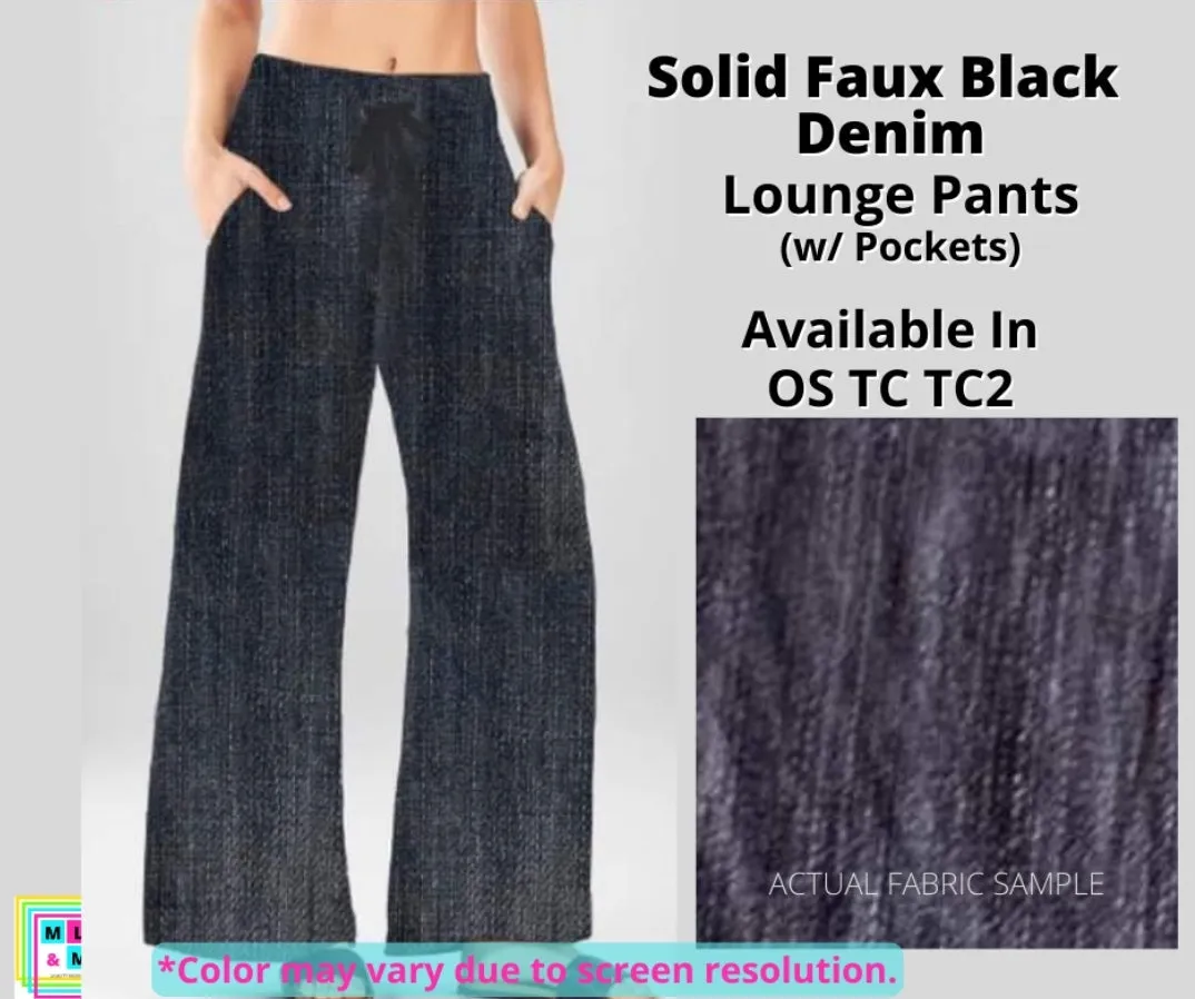 Dark Faux Denim Full Length Lounge Pants by ML&M