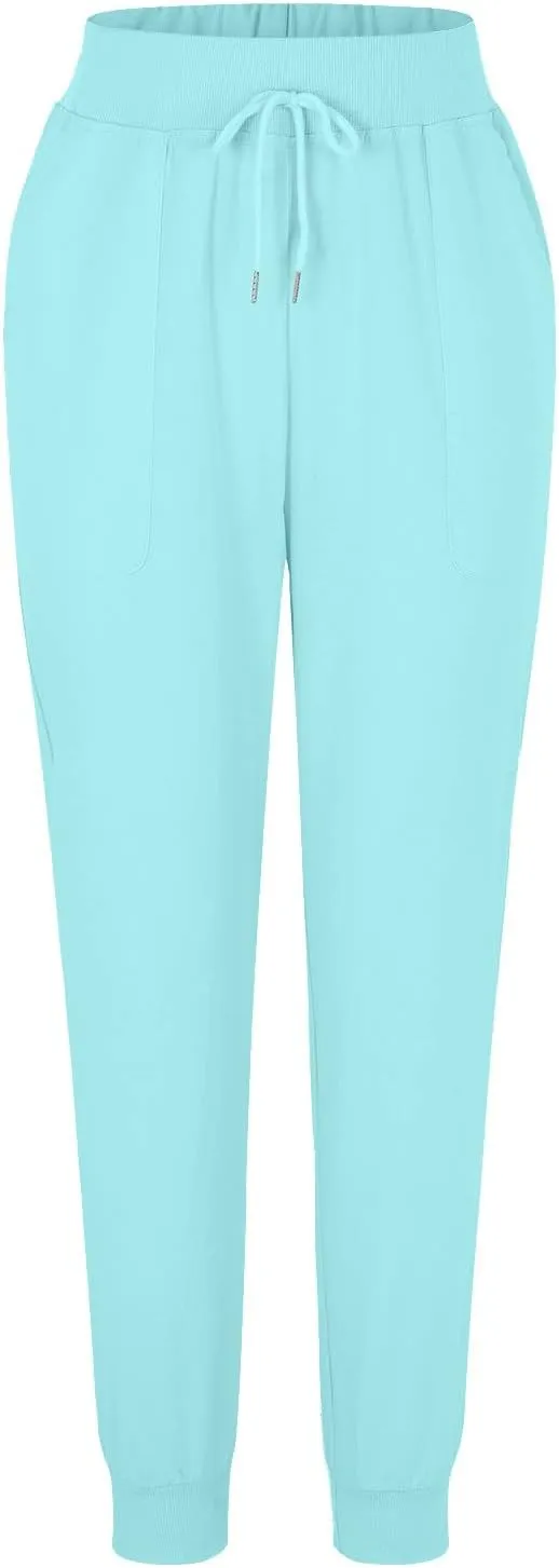 Linen Pants Women Summer Casual Trousers Elastic Waist Pants 2025 Lightweight Joggers with Pockets