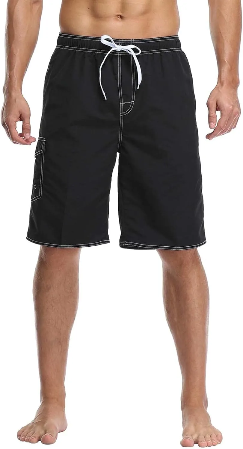 Mens Cargo Shorts Retro Scottish Plaid Contrast Waistband Pleated Skirt Big and Tall Shorts for Men Black Shorts Men