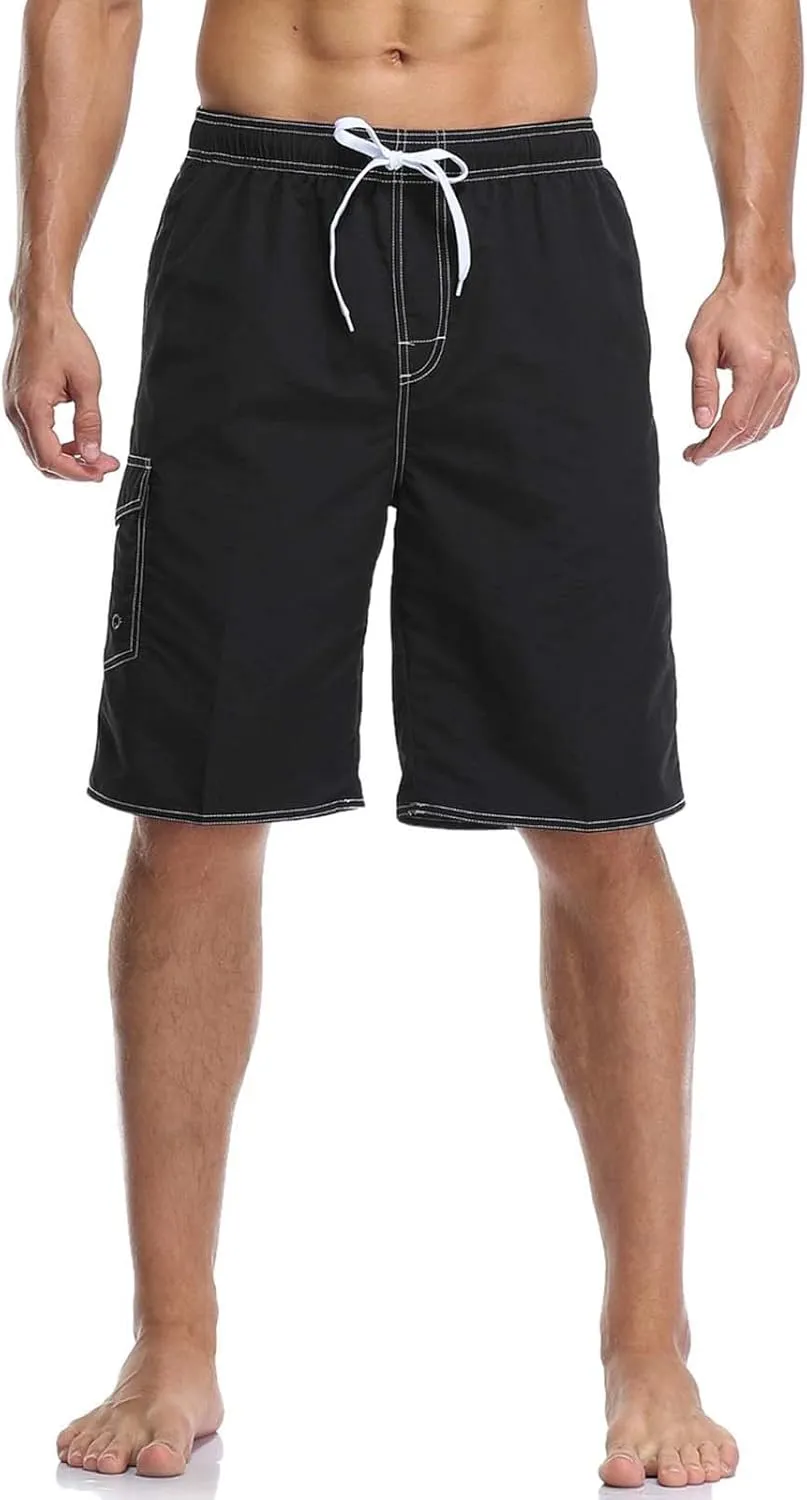 Mens Cargo Shorts Retro Scottish Plaid Contrast Waistband Pleated Skirt Big and Tall Shorts for Men Black Shorts Men