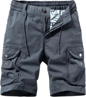 Men's Pants Cotton Beach Pants Drawstring Elastic Waist Shorts with Pockets Casual Baggy Classic Fit Lounge Shorts