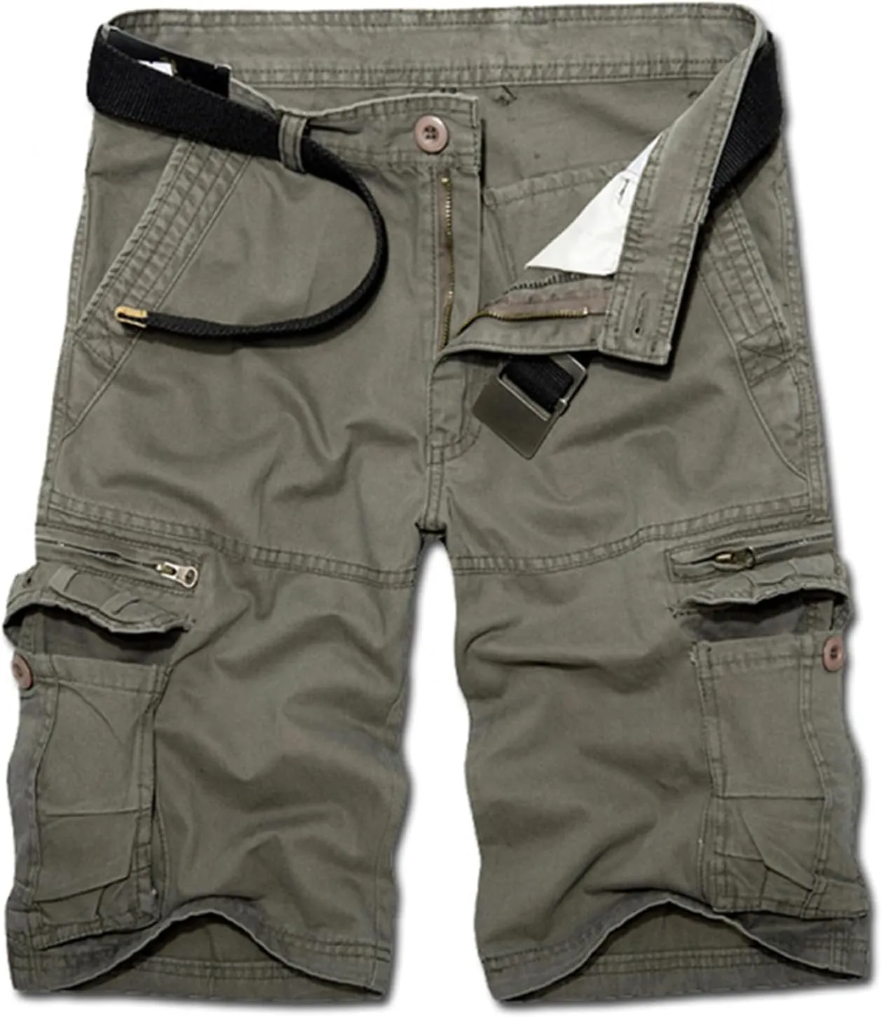 Men's Pants Cotton Beach Pants Drawstring Elastic Waist Shorts with Pockets Casual Baggy Classic Fit Lounge Shorts