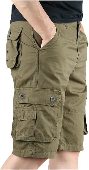 Mens Shorts Men's with Multi-pocket Overalls Leisure Fashion Solid Pants and Men's pants Mens Cargo Shorts Size 40