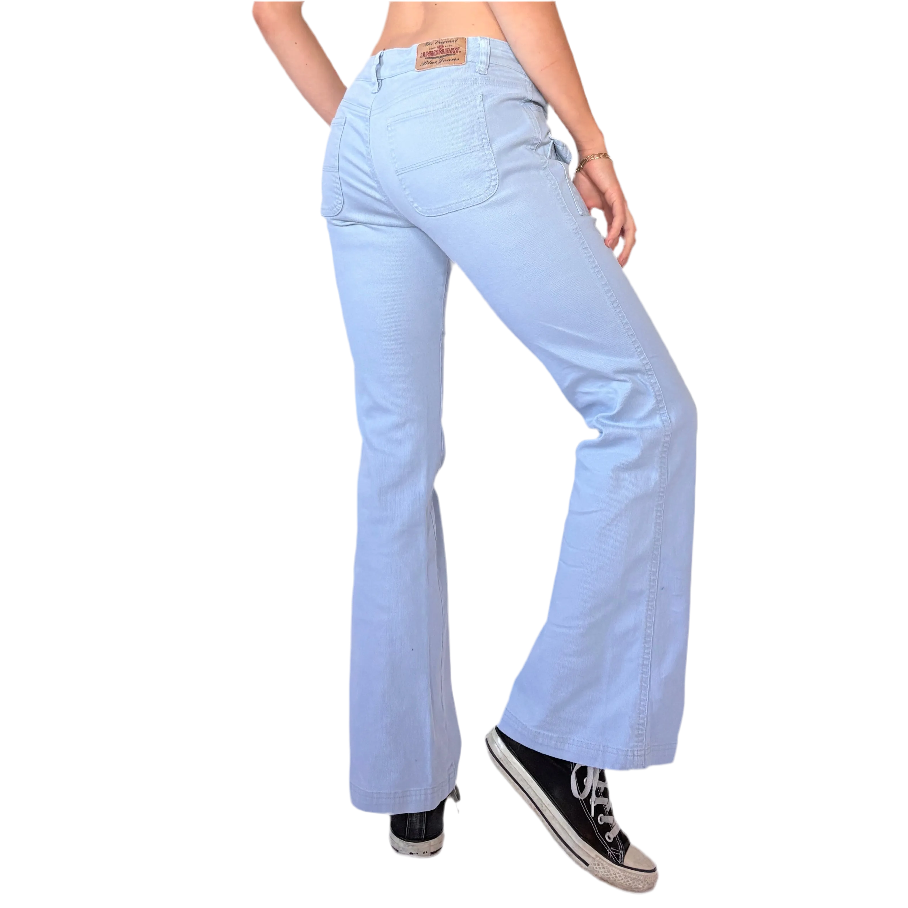 Y2K Baby Blue Low Rise Flares (XS/S)