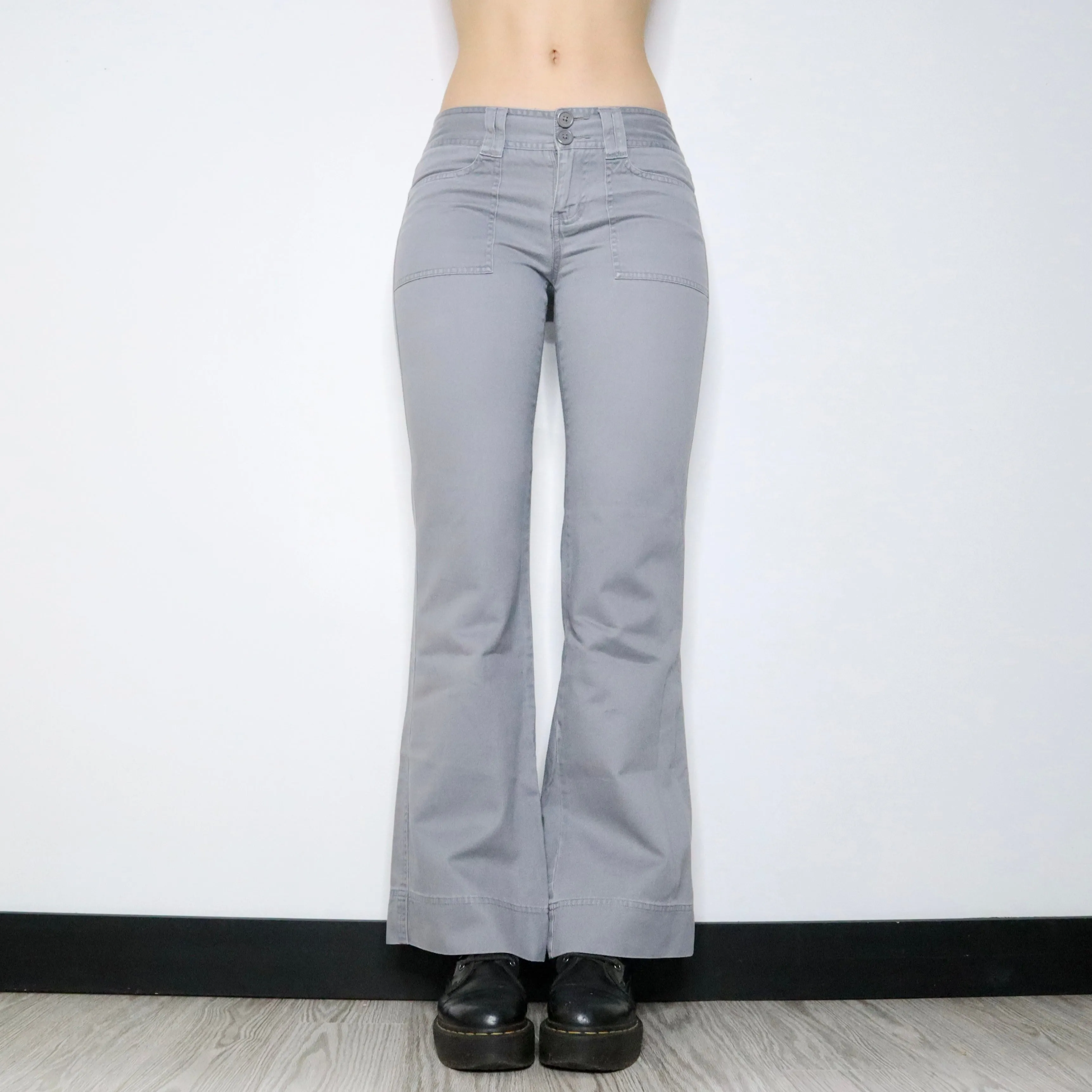 Y2K Light Gray Low Rise Cargo Pants (S)